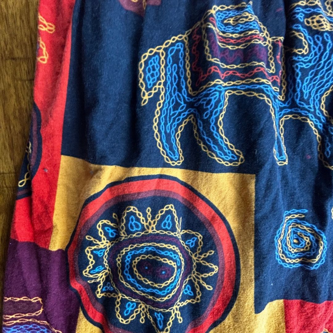 Upcycled Boho Patchwork Jumpsuit — Once a Dress, Now a Statement Piece