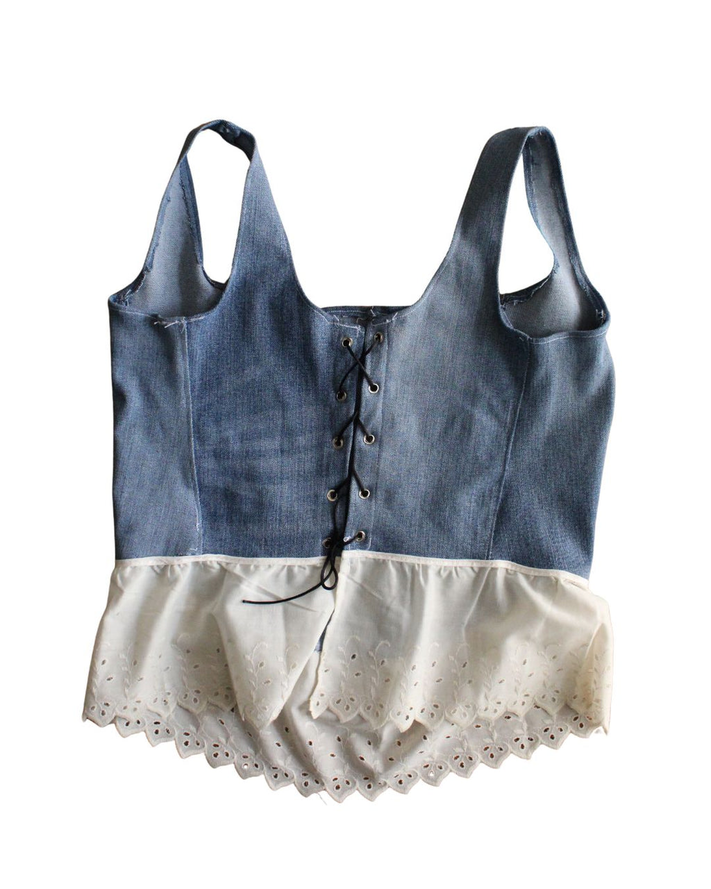 Denim & Daydreams Upcycled Lace-Up Corset Top | One of One