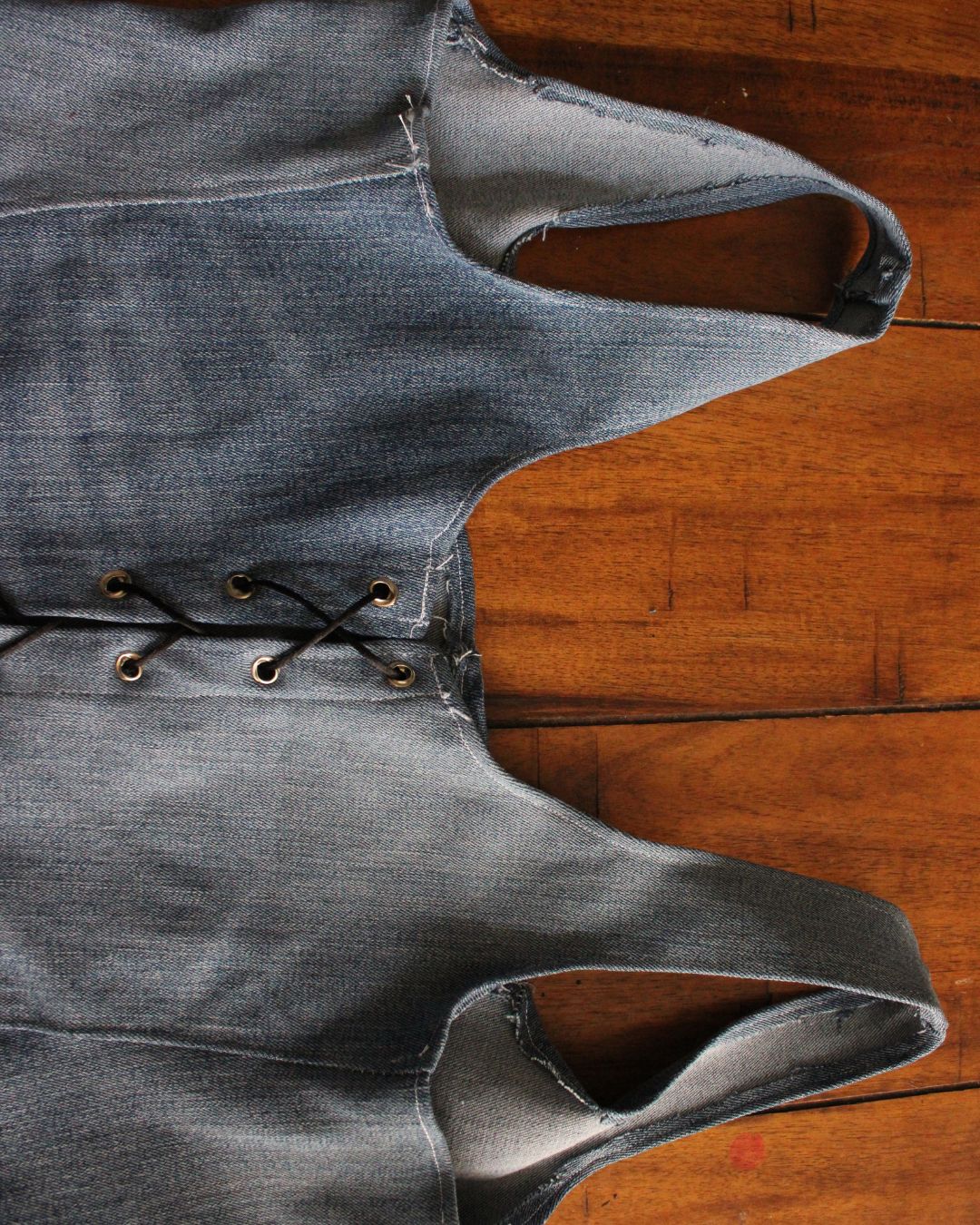 Denim & Daydreams Upcycled Lace-Up Corset Top | One of One