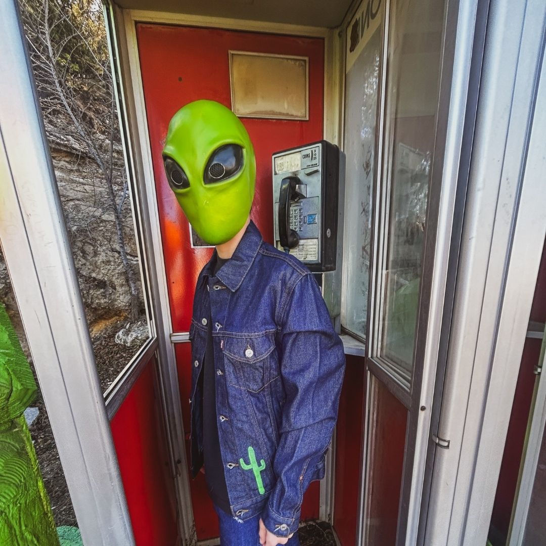 Hand-Painted UFO Denim Jacket – One-of-a-Kind | Handmade in Arizona