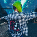 Itachi Fringe Flannel – One of a Kind Upcycled Statement Piece