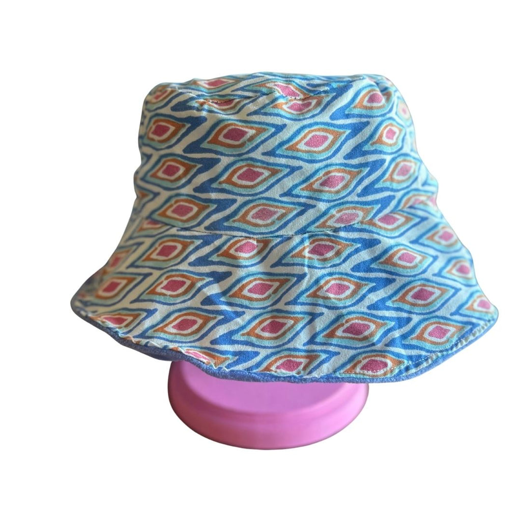 Blue Fur Reversible Bucket Hat – Handmade & One-of-a-Kind