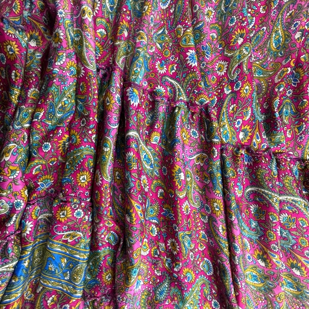 Upcycled Silk Boho Paisley Skirt — Made From a Reworked Dress