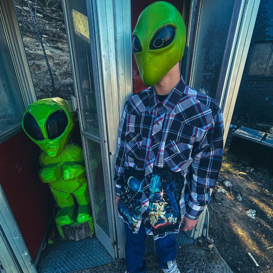 Upcycled Darth Vader Pearl Snap Wrangler Shirt — “Chillin’ Like a Villain” Edition