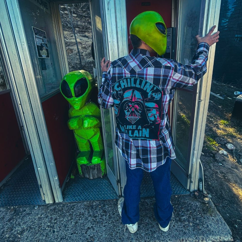 Wrangler Vader Pearl Snap – One of a Kind Upcycled Statement Shirt