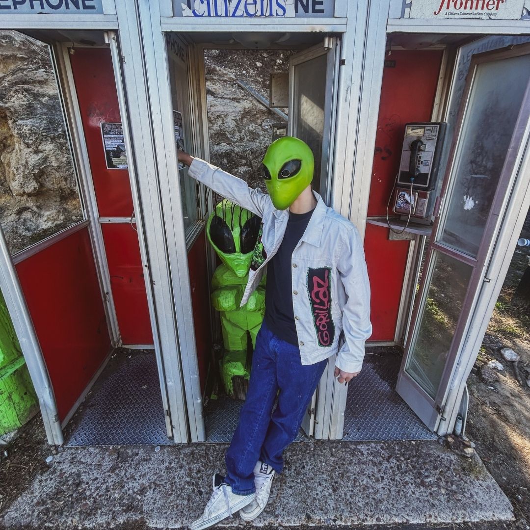 Upcycled Gorillaz Fringe Jacket — One-of-a-Kind Rock &amp; Roll Chaos