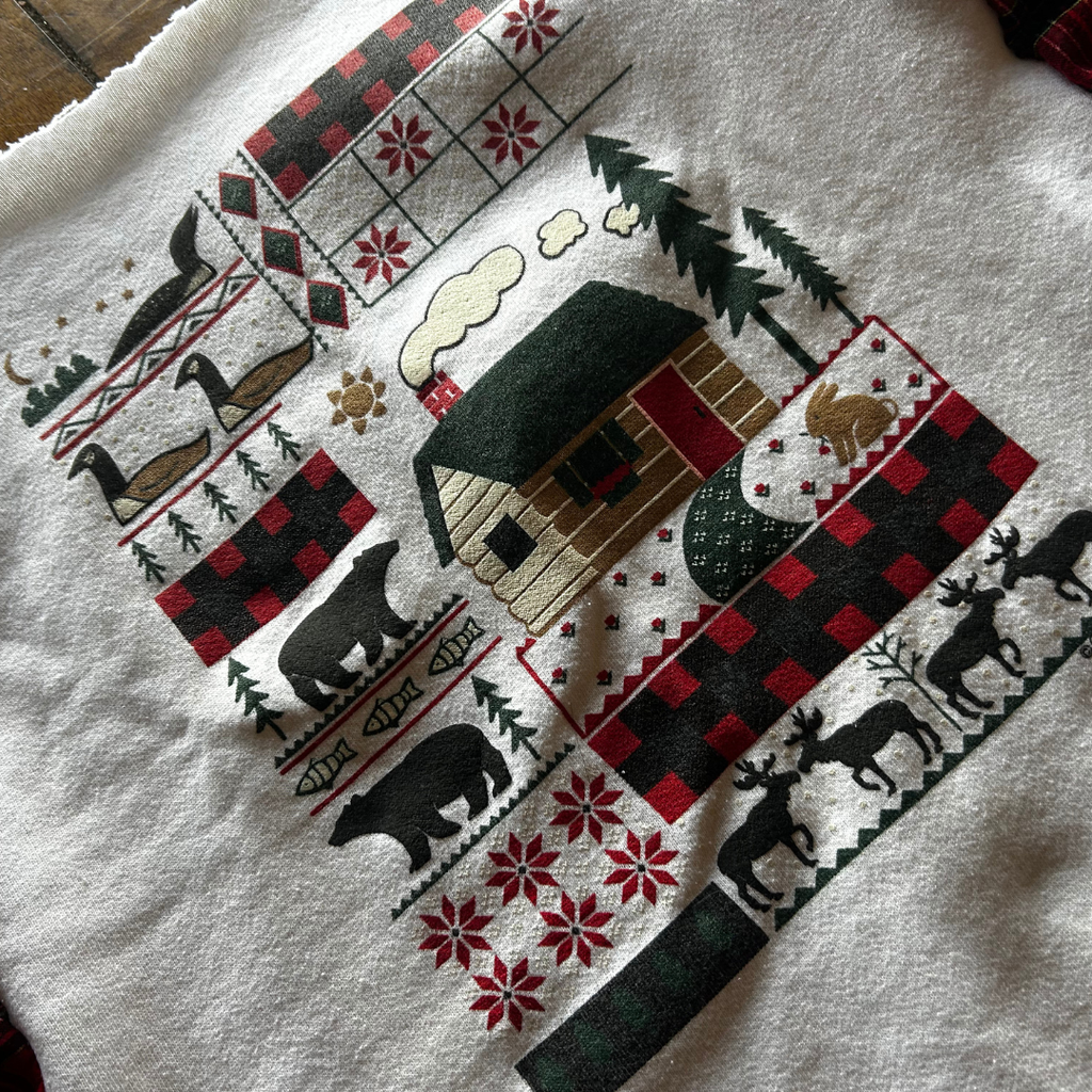 Upcycled Cozy Cabin Flannel Crop