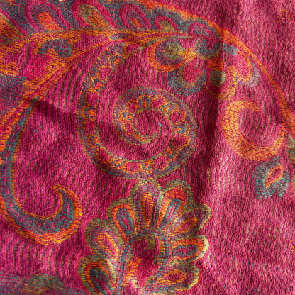 Handmade Boho Pashmina Crop Top | Fringe Tank in Purple Paisley
