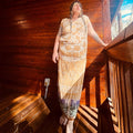 Sunburst Maxi Dress – One of a Kind Upcycled Statement Piece