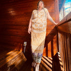Sunburst Maxi Dress – One of a Kind Upcycled Statement Piece