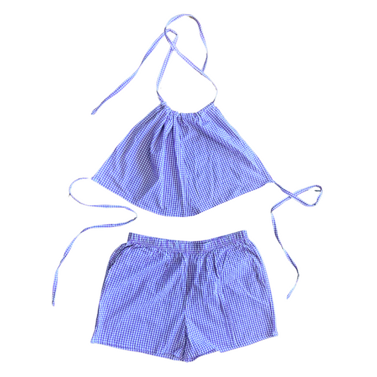 Gingham Daydream Set – Handmade from Upcycled Capri Pants