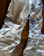 close-up of the fabric details of the Blue Meadow Remix Set – One-of-a-Kind Handmade Skirt & Halter Top Set