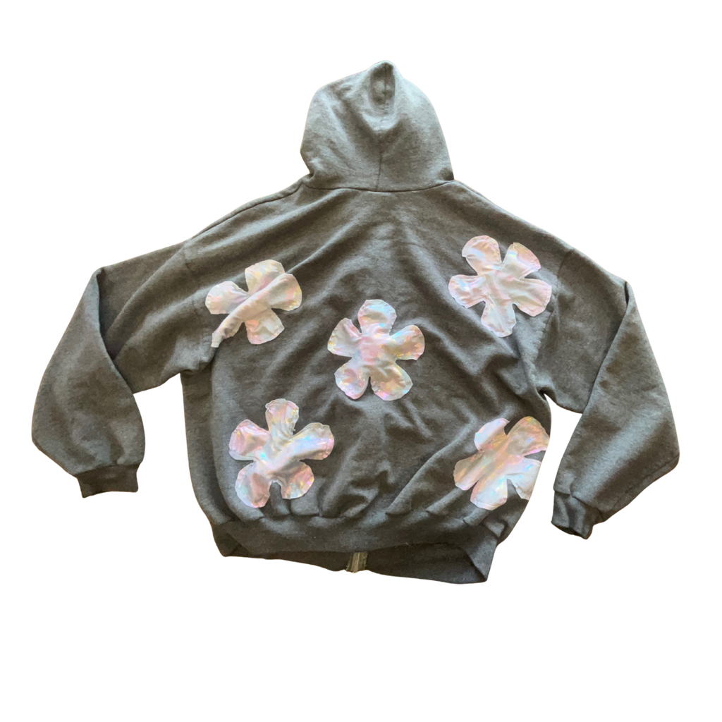 Cosmic Bloom Zip Hoodie – One of a Kind Upcycled Statement Piece