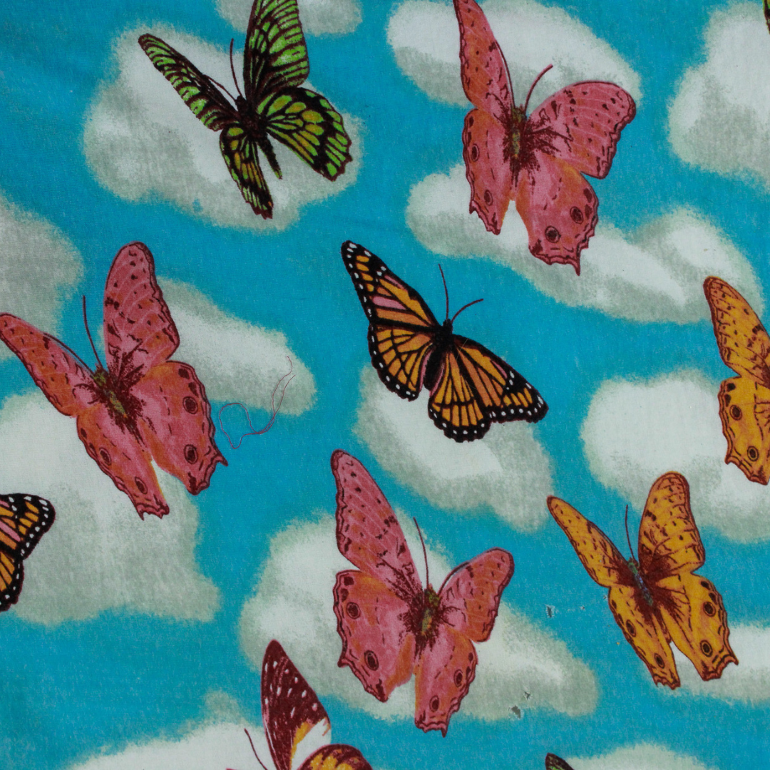 Handmade Butterfly Dreamscape Kimono — Upcycled from a Vintage Bedsheet