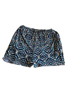 Midnight Mirage Two-Piece Set – One-of-a-Kind Handmade Halter Top & Shorts Set featuring geometric print shorts.