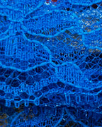 Ultra Remix Hoodie Set – One of a Kind Upcycled Statement Set close-up of vibrant blue lace fabric