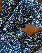 Midnight Mirage Two-Piece Set – One-of-a-Kind Handmade Halter Top & Shorts Set featuring a vibrant geometric print.