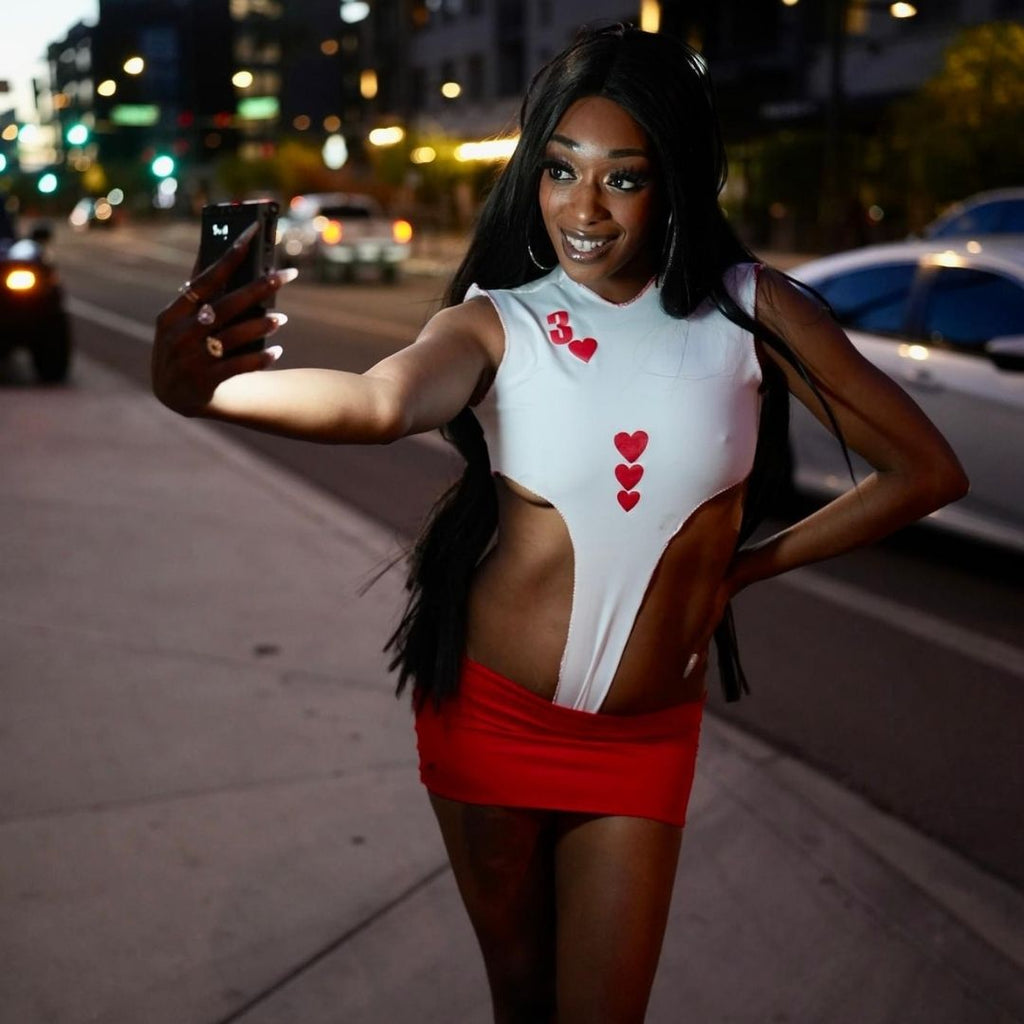 3 of Hearts Cutout Dress – Handmade & Upcycled - The Modern Alien