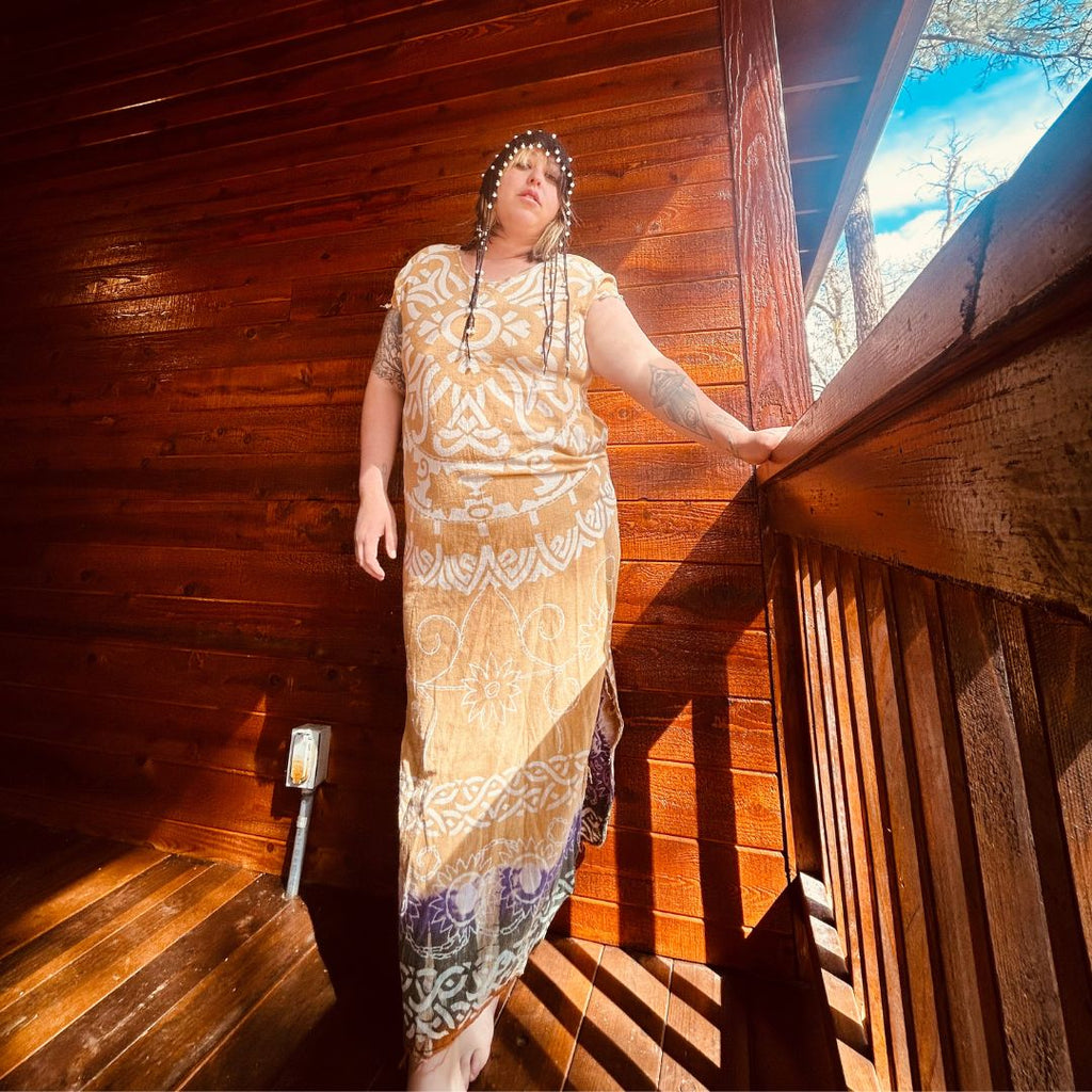 Boho Sunburst Maxi Dress
