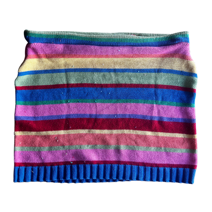 Reworked Striped Sweater Set – Upcycled Knit Bikini Top + Mini Skirt | One-of-a-Kind | Handmade in Arizona