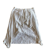 Ghost Garden Skirt – One-of-a-Kind Handmade Upcycled Statement Piece, showcasing a flowing ivory fabric design.