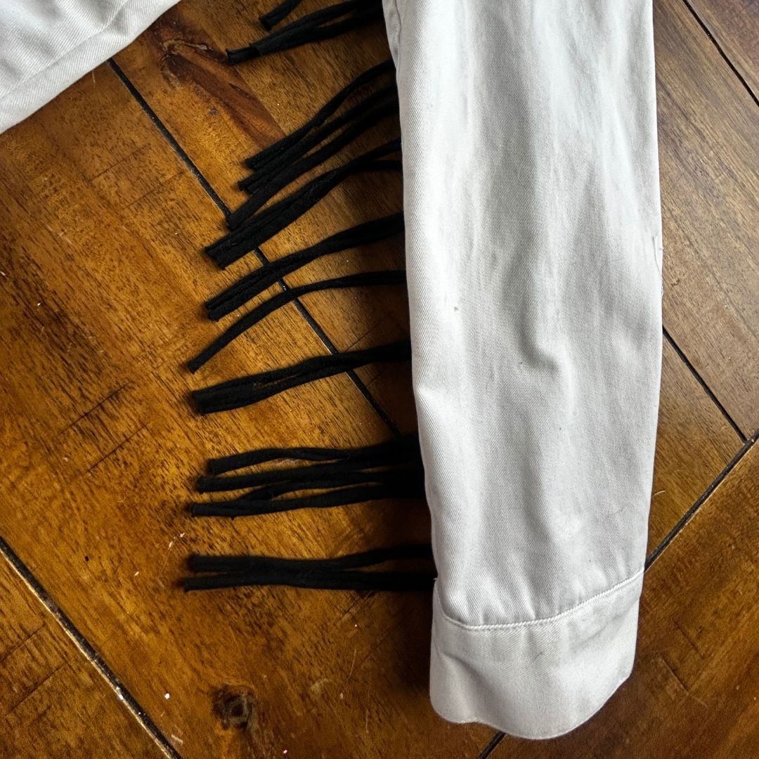 Upcycled Gorillaz Fringe Jacket — One-of-a-Kind Rock &amp; Roll Chaos