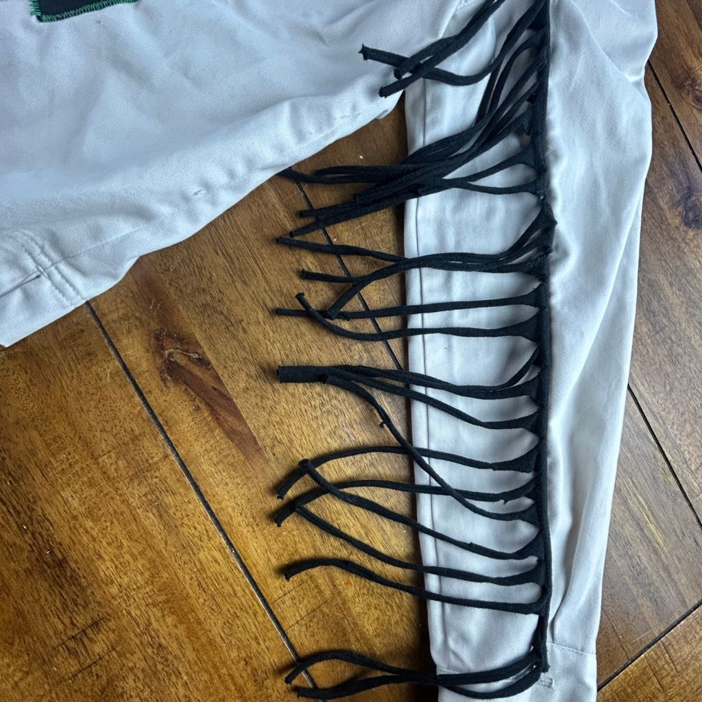 Upcycled Gorillaz Fringe Jacket — One-of-a-Kind Rock &amp; Roll Chaos