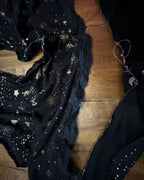 Image of the Celestial Chaos Two-Piece Set featuring celestial-print fabric, showcasing unique handmade design.