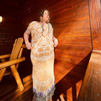 Sunburst Maxi Dress – One of a Kind Upcycled Statement Piece