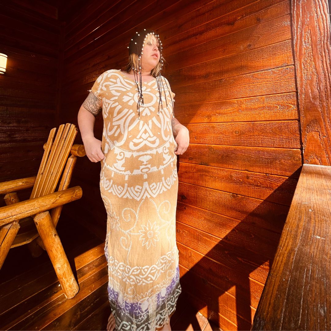 Boho Sunburst Maxi Dress
