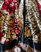 Crimson Bloom Babydoll Dress – One-of-a-Kind Handmade Upcycled Statement Piece featuring vibrant textures and patterns.