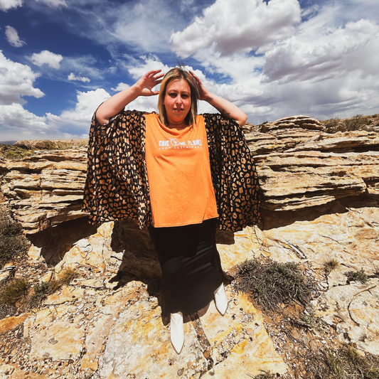 Cheetah Boho Crop Top – Handmade from Upcycled Skirt & Tee