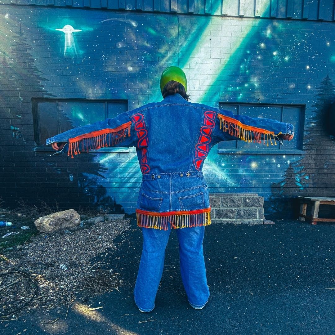Reworked Denim Fringe Jacket at The Modern Alien