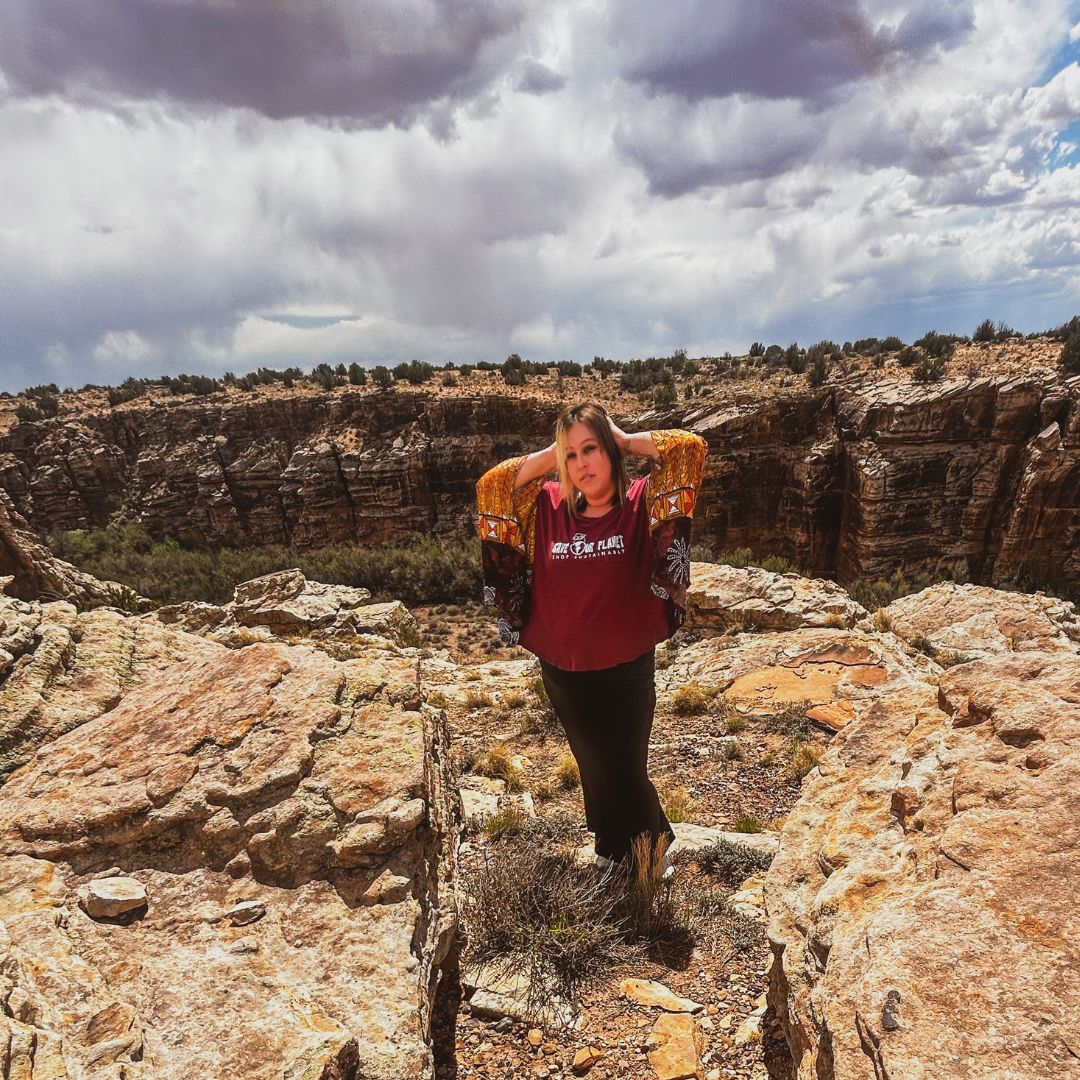 Save Our Planet Hippie Wing-Sleeve Top — Upcycled &amp; One-of-a-Kind