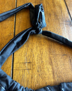 Upcycled DRSKN Halter Crop Top – Reworked Activewear, Handmade & One-of-a-Kind close-up view.