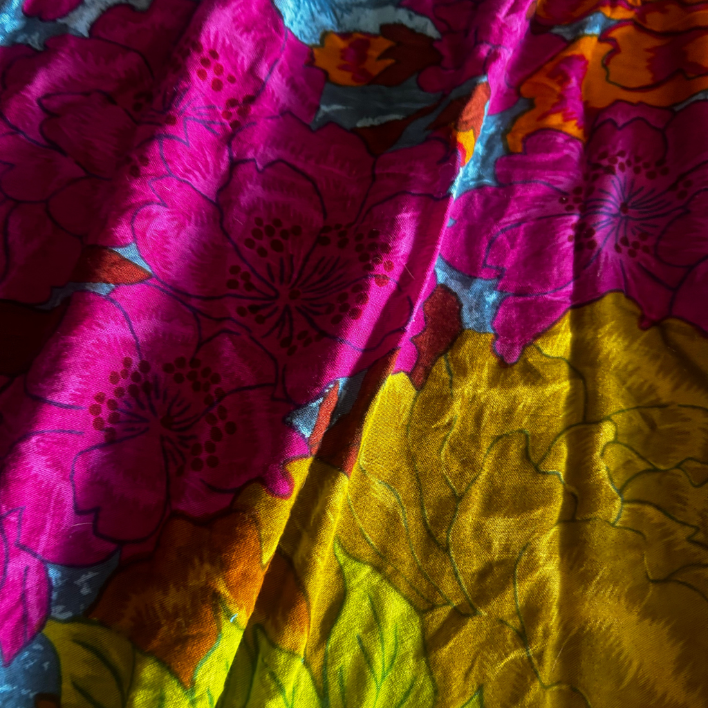 🛒 Reworked Summer Patchwork Dress – Upcycled Textures + Bold Florals | One-of-a-Kind | Handmade in Arizona