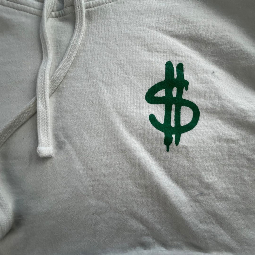Upcycled “Money Mischief” Cropped Hoodie — One-of-a-Kind &amp; Full of Attitude