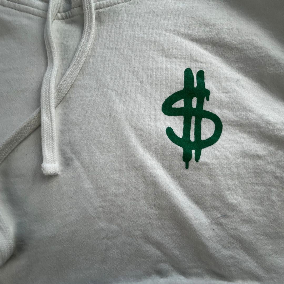 Upcycled “Money Mischief” Cropped Hoodie — One-of-a-Kind &amp; Full of Attitude