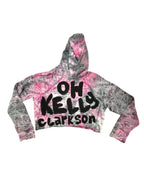 That's What She Said Crop Hoodie, colorful women's clothing with hand-painted design inspired by Kelly Clarkson.