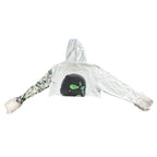 Money Mischief Cropped Hoodie – One of a Kind Upcycled Statement Piece