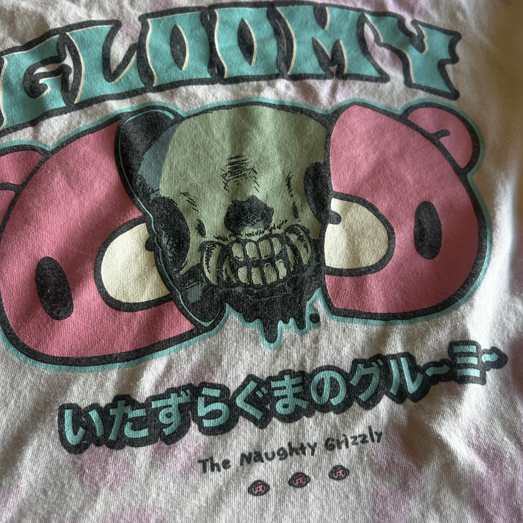 🛒 Reworked Gloomy Bear Dress – Upcycled Tee + Textured Pants Skirt | One-of-a-Kind | Handmade in Arizona