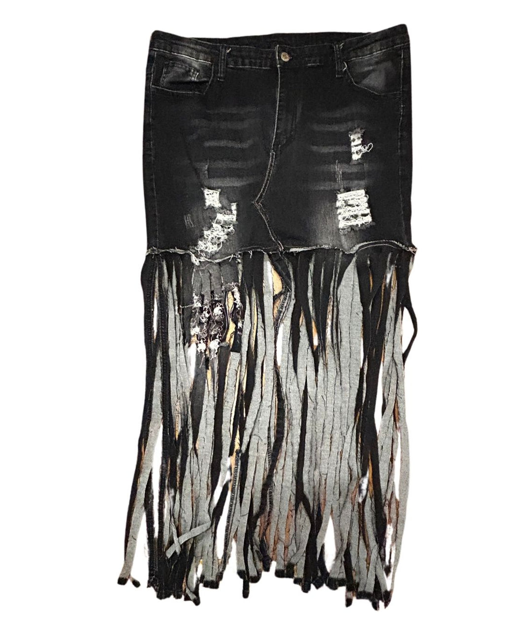 Midnight Outlaw Fringe Skirt