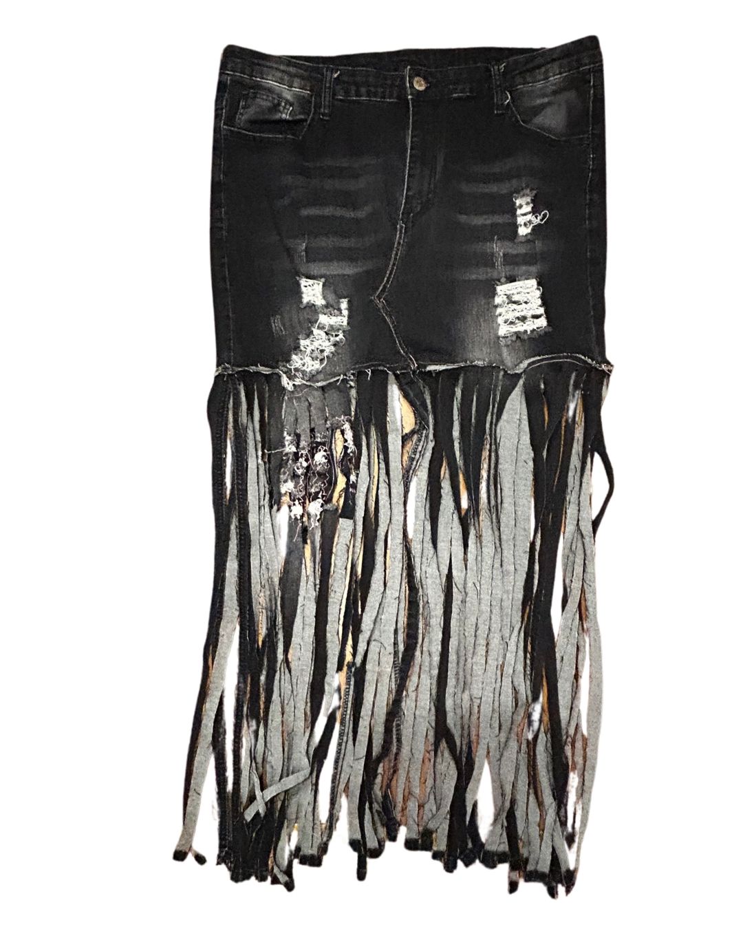 Midnight Outlaw Fringe Skirt