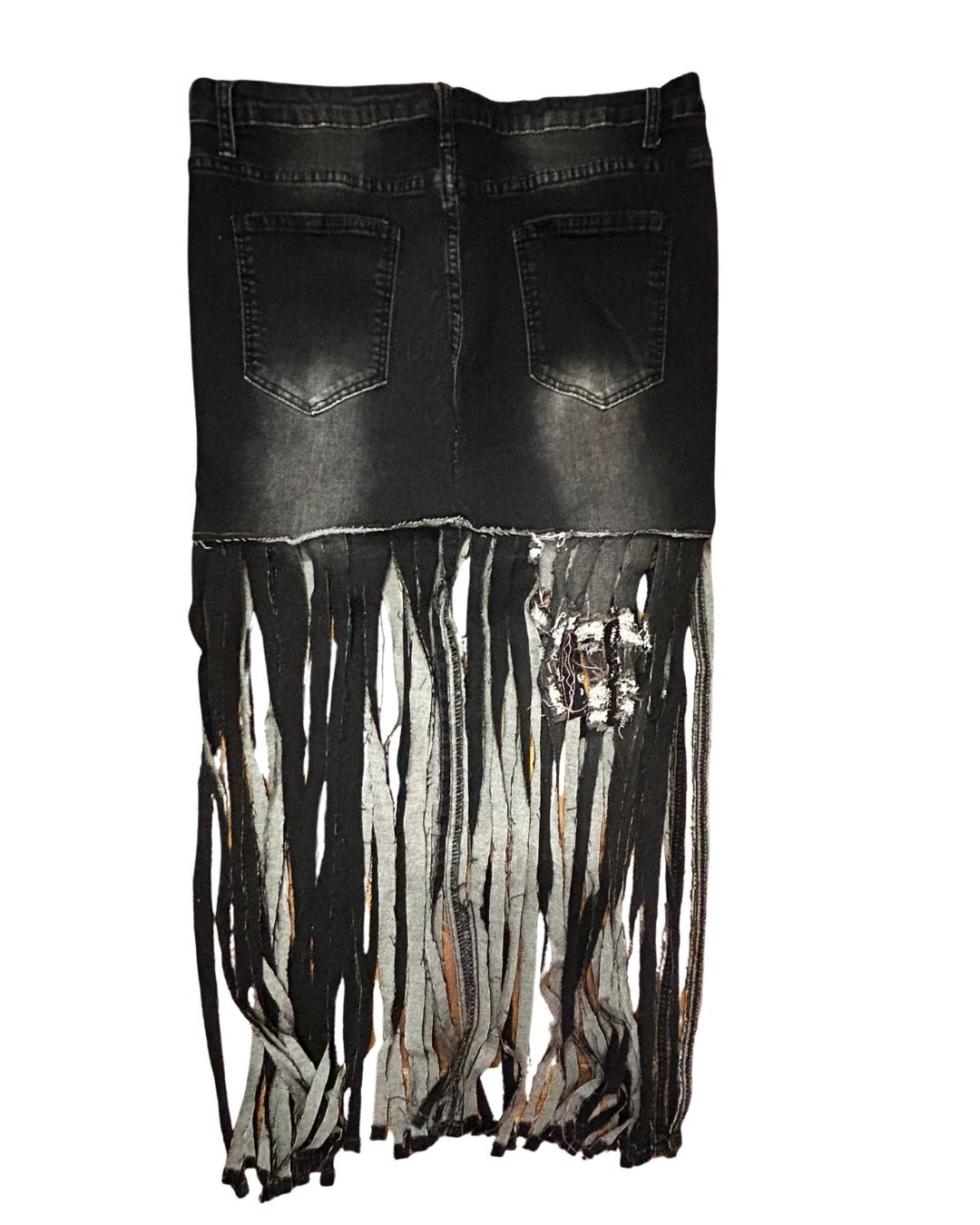Midnight Outlaw Fringe Skirt