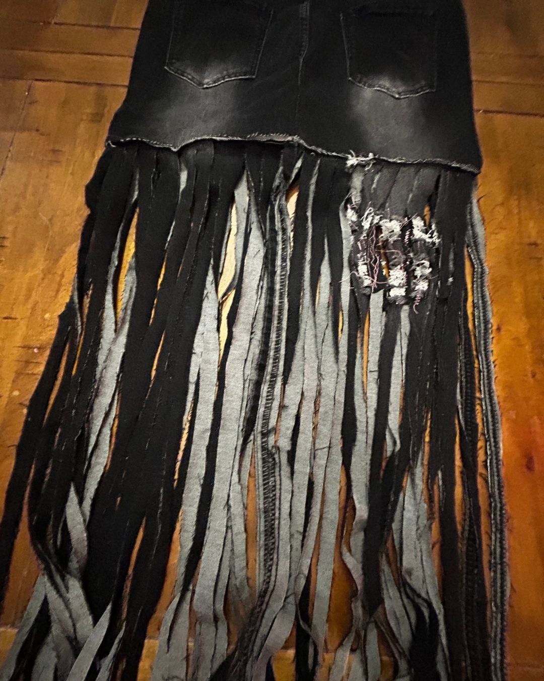 Midnight Outlaw Fringe Skirt