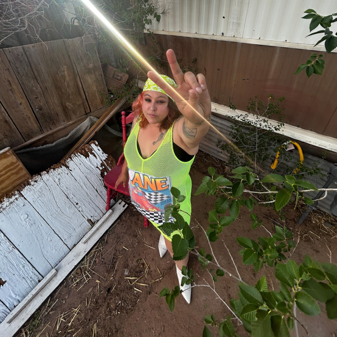 Reworked Neon Mesh Dress – Retro Racecar Vibes | Funky Summer Fit | Handmade in Arizona ♻️ Sustainably Reworked – Only One Available