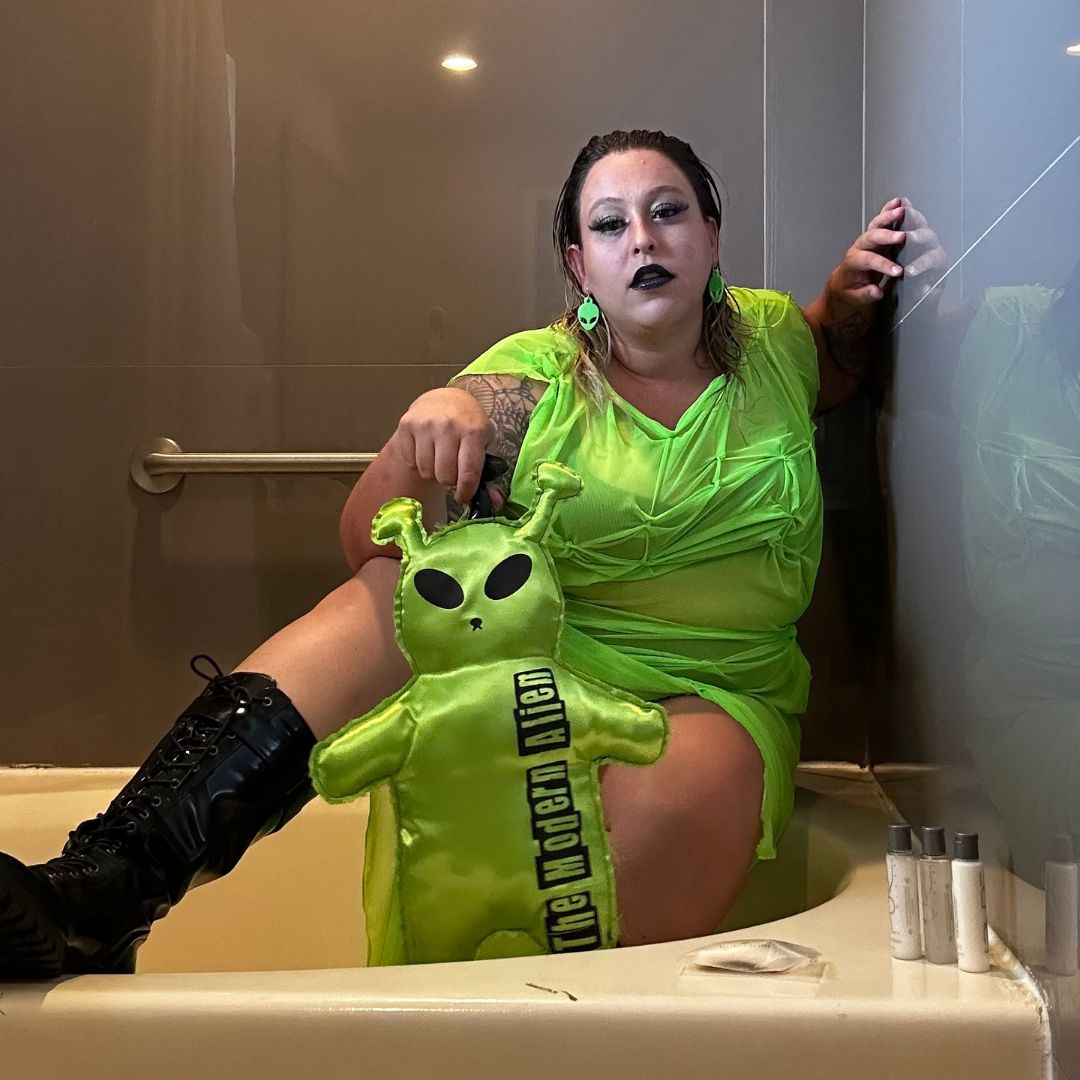 Handmade Slime Mesh Dress — Drippy, Gooey, Alien-Core Glam