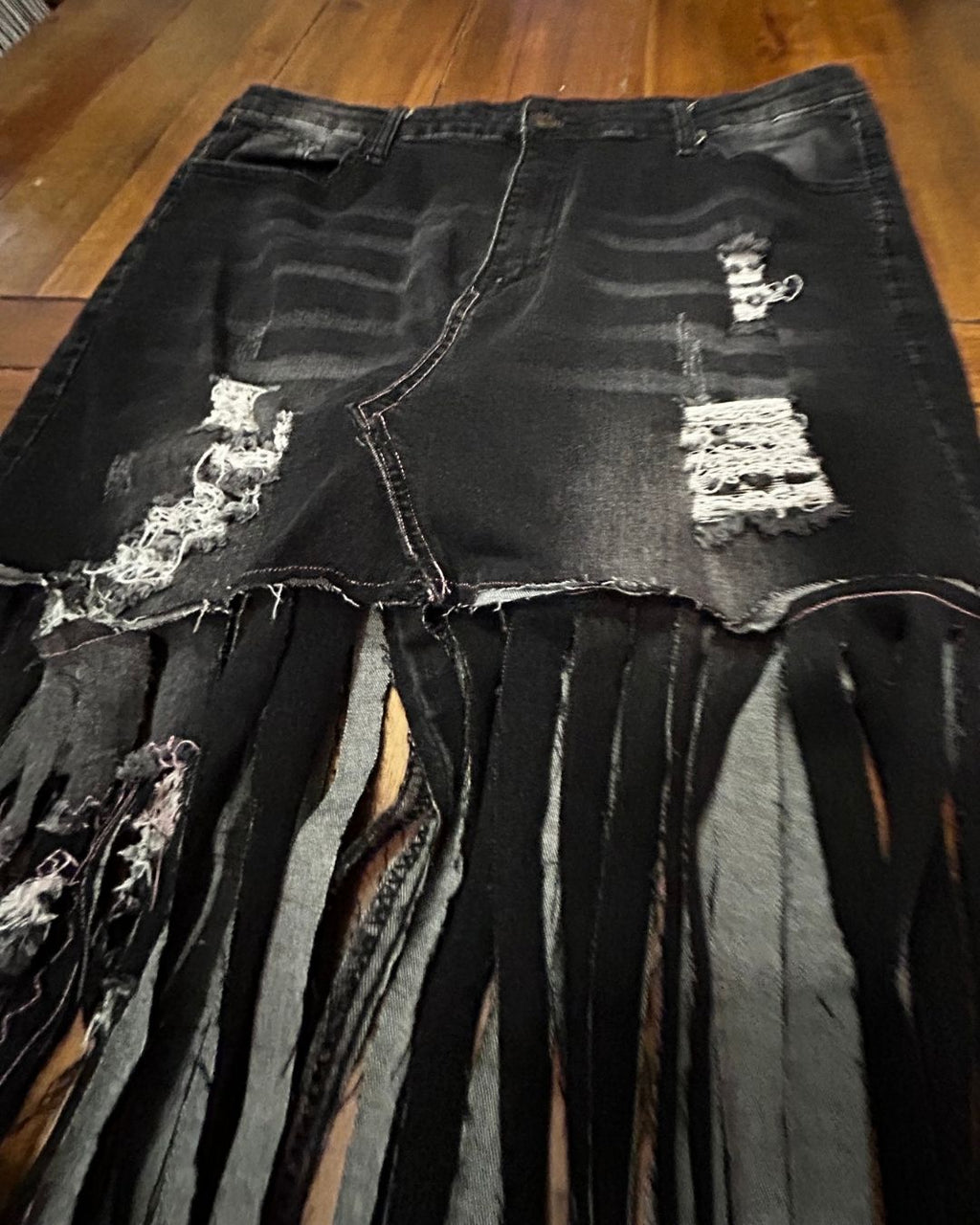 Midnight Outlaw Fringe Skirt