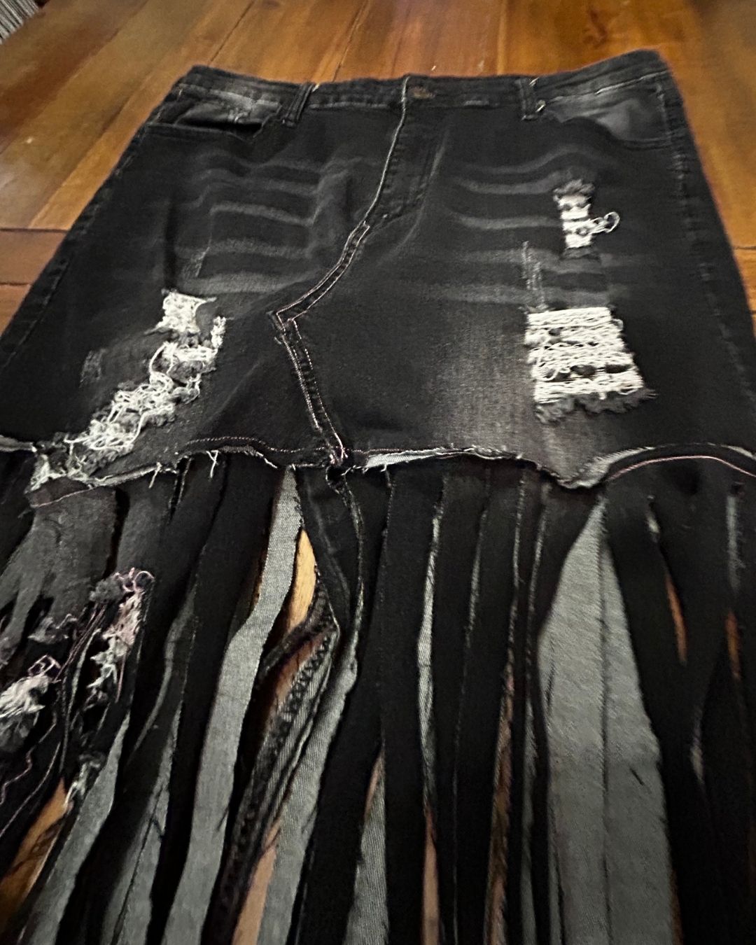 Midnight Outlaw Fringe Skirt