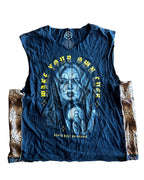 Lucky 8 Reworked Leopard Tank featuring a bold graphic and leopard-print side panels, unique and handmade women's clothing.